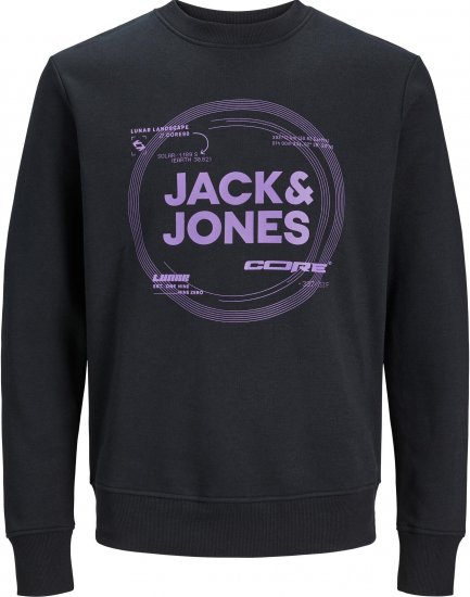 Jack & Jones JCOPILOU SWEAT CREW NECK Black - Puloveri & dukserice - Muške Puloveri & dukserice veliki brojevi