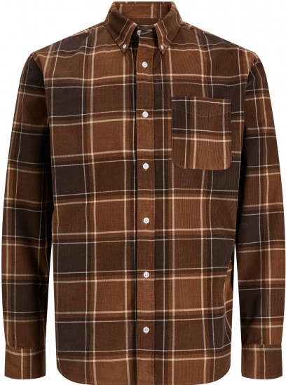 Jack & Jones JPRBLUBROOK CORD X-MAS SHIRT L/S Toffee - Košulje - Muške Košulje Veliki Brojevi