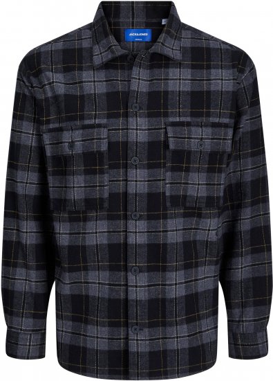 Jack & Jones JORBLAFRI CHECK OVERSHIRT LS Black - Košulje - Muške Košulje Veliki Brojevi
