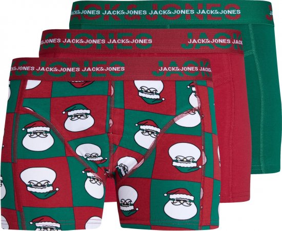 Jack & Jones JACSQUARE SANTA TRUNKS 3 PACK Aventurine - Donje rublje & kupaće hlače - muške donje rublje veliki brojevi