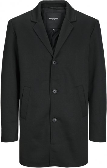 Jack & Jones JJCHUCK Overcoat Black - Jakne - Muške Jakne Veliki Brojevi