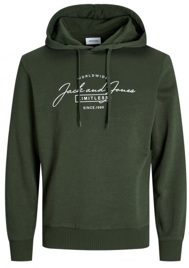 Jack & Jones JJFERRIS SWEAT Hoodie Kombu Green - Puloveri & dukserice - Muške Puloveri & dukserice veliki brojevi