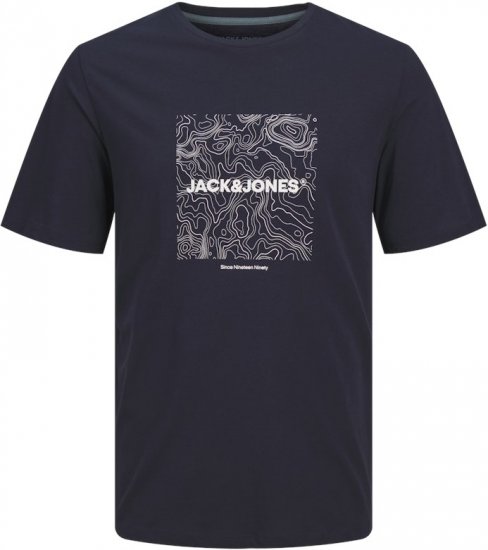 Jack & Jones LINER T-Shirt Navy Blazer - Majice Kratkih Rukava - Muške Majice Kratkih Rukava Veliki Brojevi 
