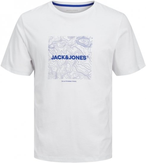 Jack & Jones LINER T-Shirt White - Majice Kratkih Rukava - Muške Majice Kratkih Rukava Veliki Brojevi 