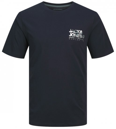 Jack & Jones JJLUKE T-Shirt Navy Blazer - Majice Kratkih Rukava - Muške Majice Kratkih Rukava Veliki Brojevi 