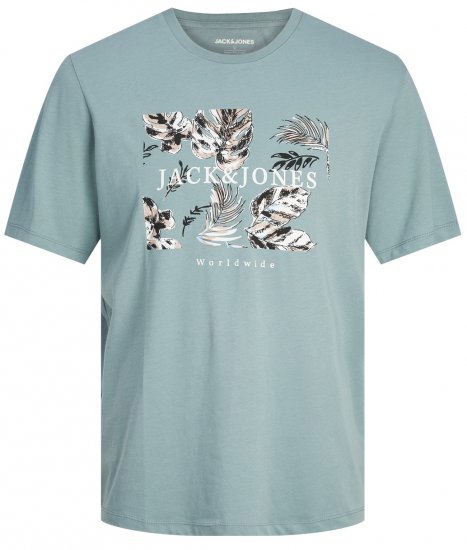 Jack & Jones JJFLOOR T-Shirt Goblin Blue - Majice Kratkih Rukava - Muške Majice Kratkih Rukava Veliki Brojevi 