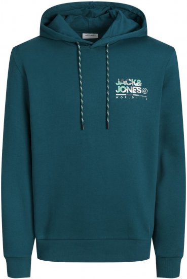 Jack & Jones JJLUKE Hoodie Deep Teal - Puloveri & dukserice - Muške Puloveri & dukserice veliki brojevi