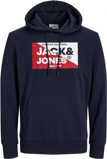Jack & Jones JJNOLAN Hoodie Navy Blazer - Puloveri & dukserice - Muške Puloveri & dukserice veliki brojevi