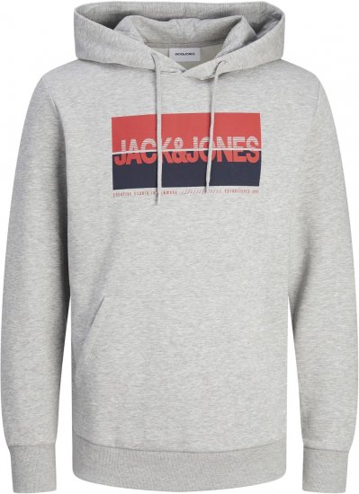 Jack & Jones JJNOLAN Hoodie Light Grey - Puloveri & dukserice - Muške Puloveri & dukserice veliki brojevi