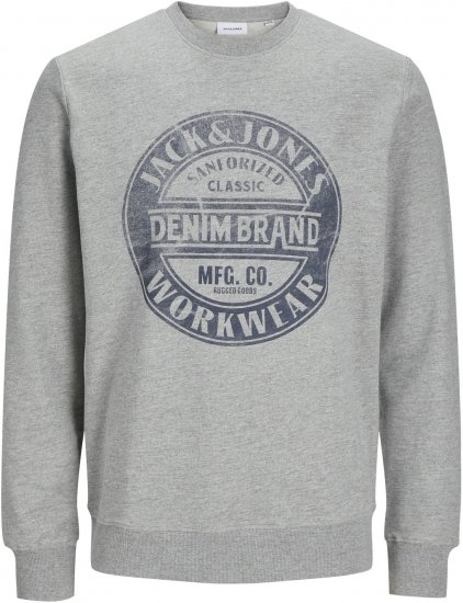 Jack & Jones JJJEANS Sweatshirt Light Grey - Puloveri & dukserice - Muške Puloveri & dukserice veliki brojevi