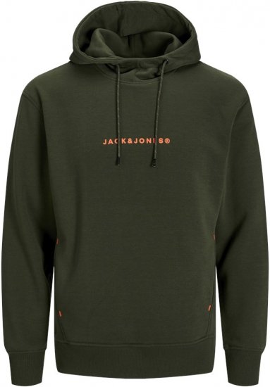 Jack & Jones TREE Hoodie Kombu Green - Puloveri & dukserice - Muške Puloveri & dukserice veliki brojevi