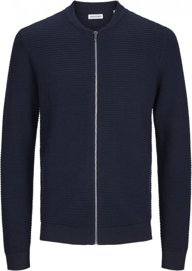 Jack & Jones OTTO Knitted Sweater with Zipper Navy - Puloveri & dukserice - Muške Puloveri & dukserice veliki brojevi