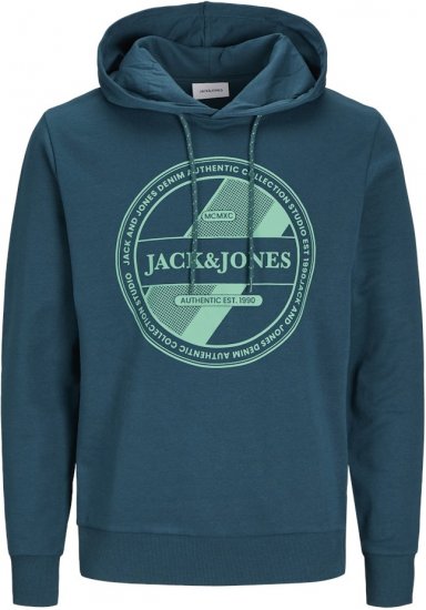 Jack & Jones RIO Hoodie Deep Teal - Puloveri & dukserice - Muške Puloveri & dukserice veliki brojevi