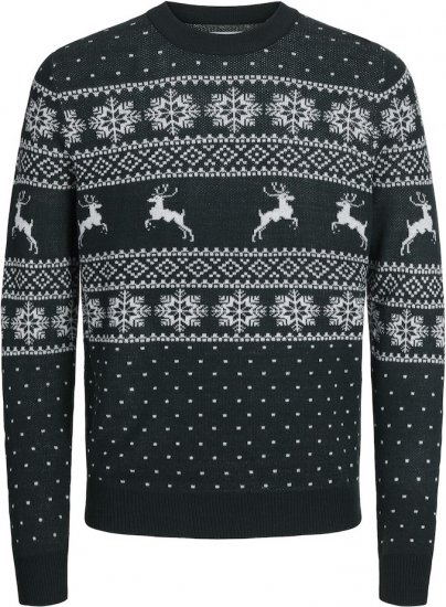 Jack & Jones GABRIEL XMAS Knitted Sweater Green - Sva odjeća - Veliki Brojevi Odjeće