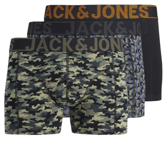 Jack & Jones JACDANNY Trunks 3-Pack Camo/Black - Donje rublje & kupaće hlače - muške donje rublje veliki brojevi