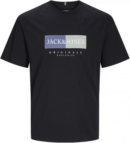 Jack & Jones JORFREDERIKSBERG T-Shirt Black - Majice Kratkih Rukava - Muške Majice Kratkih Rukava Veliki Brojevi 