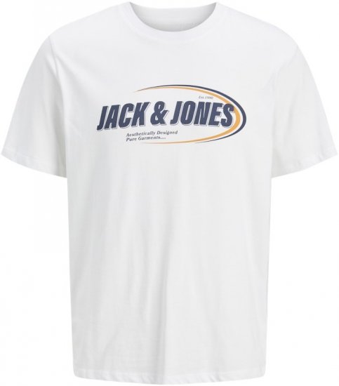 Jack & Jones Ray T-Shirt White - Majice Kratkih Rukava - Muške Majice Kratkih Rukava Veliki Brojevi 