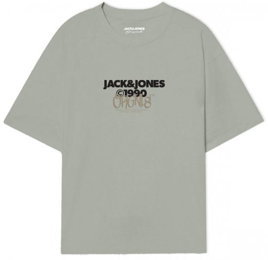 Jack & Jones JORBUSHWICK T-Shirt Mineral Gray - Majice Kratkih Rukava - Muške Majice Kratkih Rukava Veliki Brojevi 