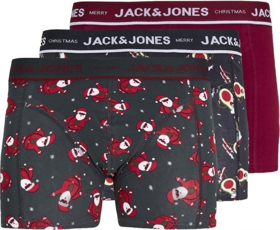 Jack & Jones MERRY X-MAS Trunks 3-Pack Dark Navy - Donje rublje & kupaće hlače - muške donje rublje veliki brojevi