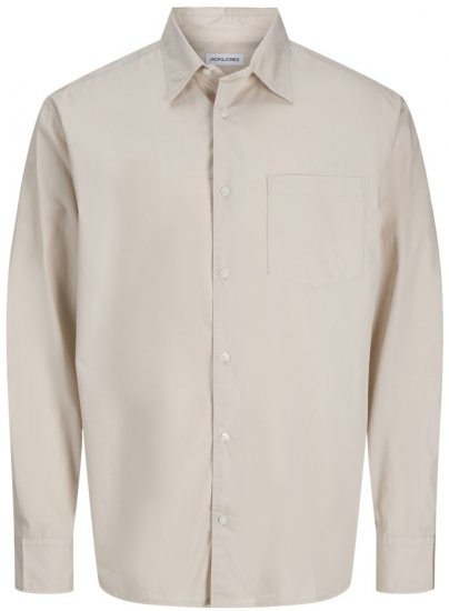  Jack & Jones Cody Poplin Long Sleeve Shirt Moonbeam - Košulje - Muške Košulje Veliki Brojevi