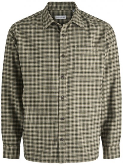Jack & Jones Mini Check Long Sleeve Shirt Dusty Olive - Košulje - Muške Košulje Veliki Brojevi