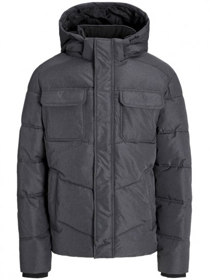 Jack & Jones Morgan Puffer Jacket Dark Grey Melange - Jakne - Muške Jakne Veliki Brojevi