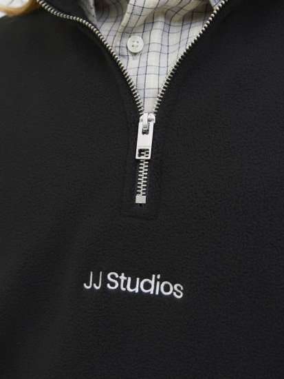 Jack & Jones Soho Half Zip Fleece Sweatshirt Black - Puloveri & dukserice - Muške Puloveri & dukserice veliki brojevi