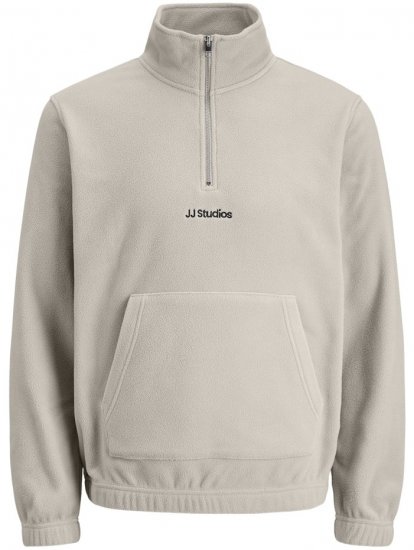 Jack & Jones Soho Half Zip Fleece Sweatshirt Moonbeam - Puloveri & dukserice - Muške Puloveri & dukserice veliki brojevi