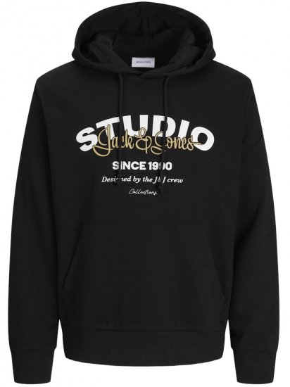 Jack & Jones Yuki Hood Sweatshirt Black - Puloveri & dukserice - Muške Puloveri & dukserice veliki brojevi
