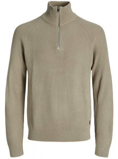 Jack & Jones Pannel Knit Half Zip Pullover Crockery - Puloveri & dukserice - Muške Puloveri & dukserice veliki brojevi