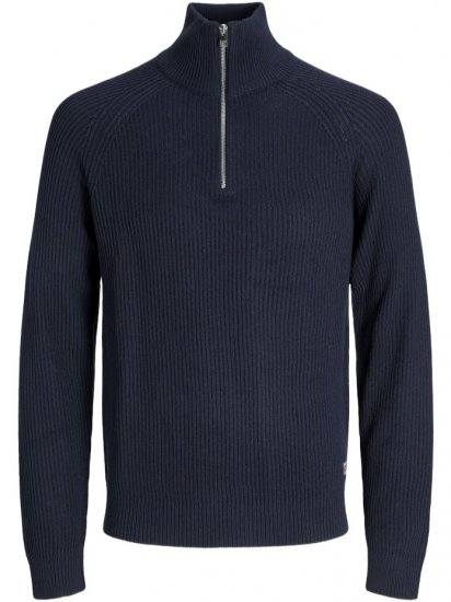 Jack & Jones Pannel Knit Half Zip Pullover Sky Captain - Puloveri & dukserice - Muške Puloveri & dukserice veliki brojevi