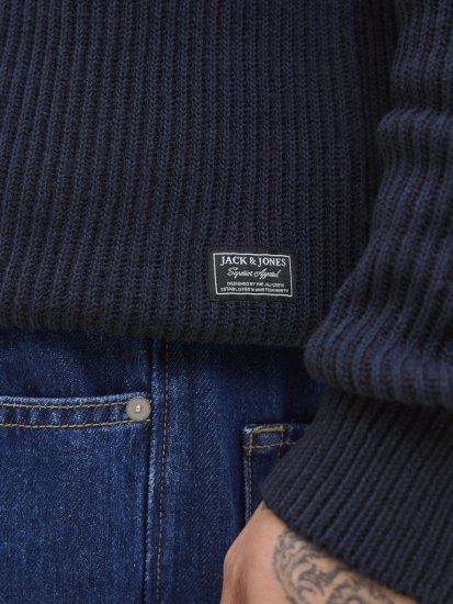 Jack & Jones Pannel Roll Neck Knit Pullover Sky Captain - Puloveri & dukserice - Muške Puloveri & dukserice veliki brojevi