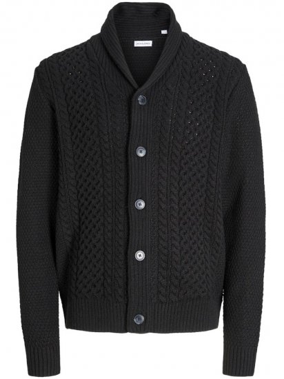 Jack & Jones Paul Shawl Knit Cardigan Black - Puloveri & dukserice - Muške Puloveri & dukserice veliki brojevi