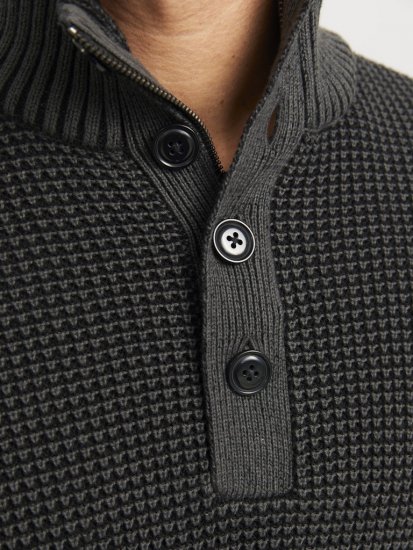 Jack & Jones Ethan High Neck Knit Pullover Black - Puloveri & dukserice - Muške Puloveri & dukserice veliki brojevi