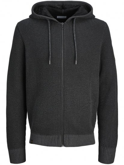Jack & Jones Zip Knit Hoodie Black - Puloveri & dukserice - Muške Puloveri & dukserice veliki brojevi