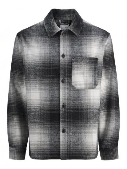 Jack & Jones Zac Long Sleeve Heavy Brush Overshirt Black - Košulje - Muške Košulje Veliki Brojevi