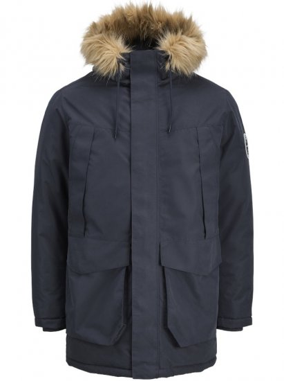 Jack & Jones Camp Faux Fur Parka Dark Navy - Jakne - Muške Jakne Veliki Brojevi