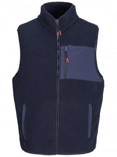 Jack & Jones Thatcher Fleece Vest Sky Captain - Prsluci - Prsluci u velikim veličinama
