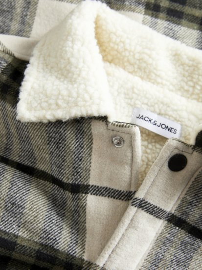 Jack & Jones Zac Teddy Long Sleeve Overshirt Jacket Dusty Olive - Jakne - Muške Jakne Veliki Brojevi