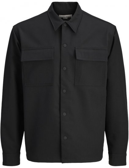 Jack & Jones Point Commute Travel Long Sleeve Shirt Black - Košulje - Muške Košulje Veliki Brojevi