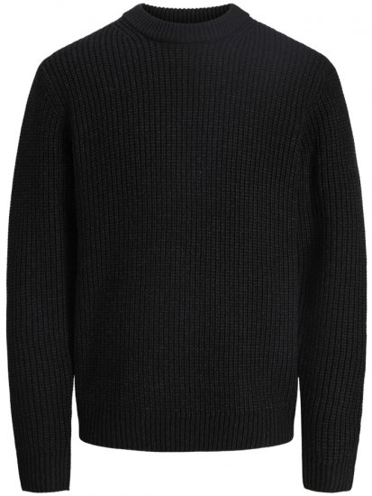 Jack & Jones Bleecker Crew Neck Knitted Sweater Black - Puloveri & dukserice - Muške Puloveri & dukserice veliki brojevi