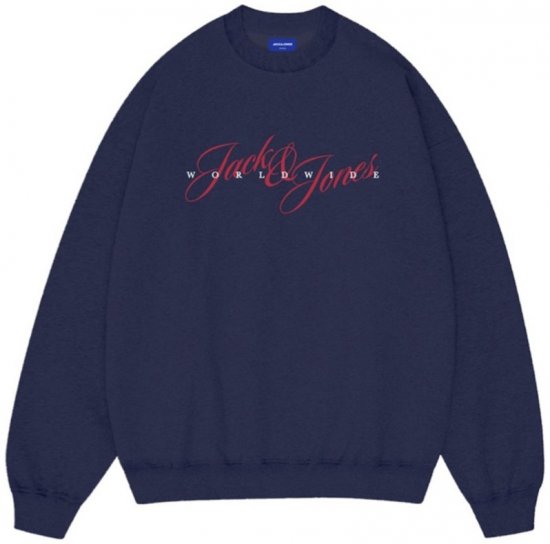 Jack & Jones Wood Crew Neck Sweatshirt Ocean Cavern - Puloveri & dukserice - Muške Puloveri & dukserice veliki brojevi