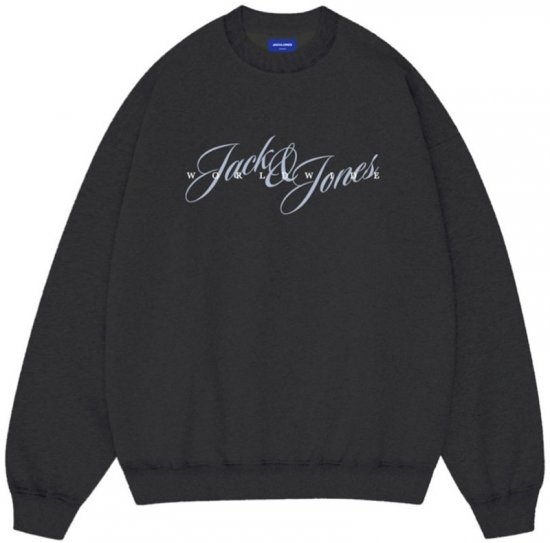 Jack & Jones Wood Crew Neck Sweatshirt Black - Puloveri & dukserice - Muške Puloveri & dukserice veliki brojevi