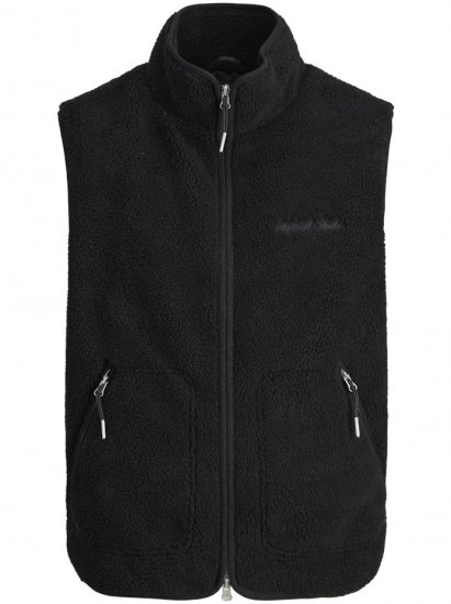 Jack & Jones Norrebro Teddy Gilet Vest Black - Prsluci - Prsluci u velikim veličinama