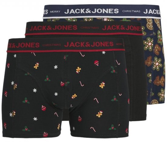 Jack & Jones Gingerbread Trunks 3-Pack Black - Donje rublje & kupaće hlače - muške donje rublje veliki brojevi