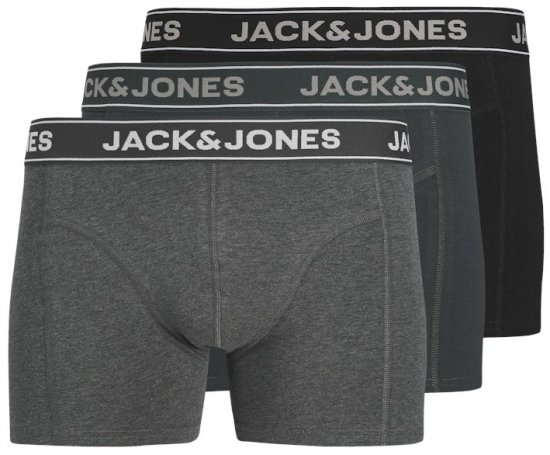 Jack & Jones Black Friday Trunks 3-Pack Grey Black - Donje rublje & kupaće hlače - muške donje rublje veliki brojevi