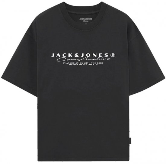 Jack & Jones Point Branding Crew Neck T-Shirt Black - Majice kratkih rukava s printom - 