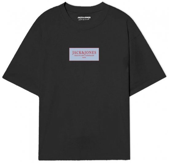 Jack & Jones Greene Crew Neck T-Shirt Black - Majice Kratkih Rukava - Muške Majice Kratkih Rukava Veliki Brojevi 
