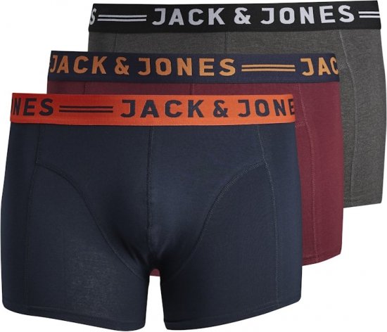Jack & Jones LICHFIELD Trunks 3-Pack Burgundy - Donje rublje & kupaće hlače - muške donje rublje veliki brojevi
