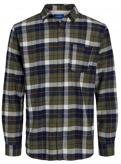 Jack & Jones JOROWEN CHECK COMFORT Shirt Olive - Košulje - Muške Košulje Veliki Brojevi